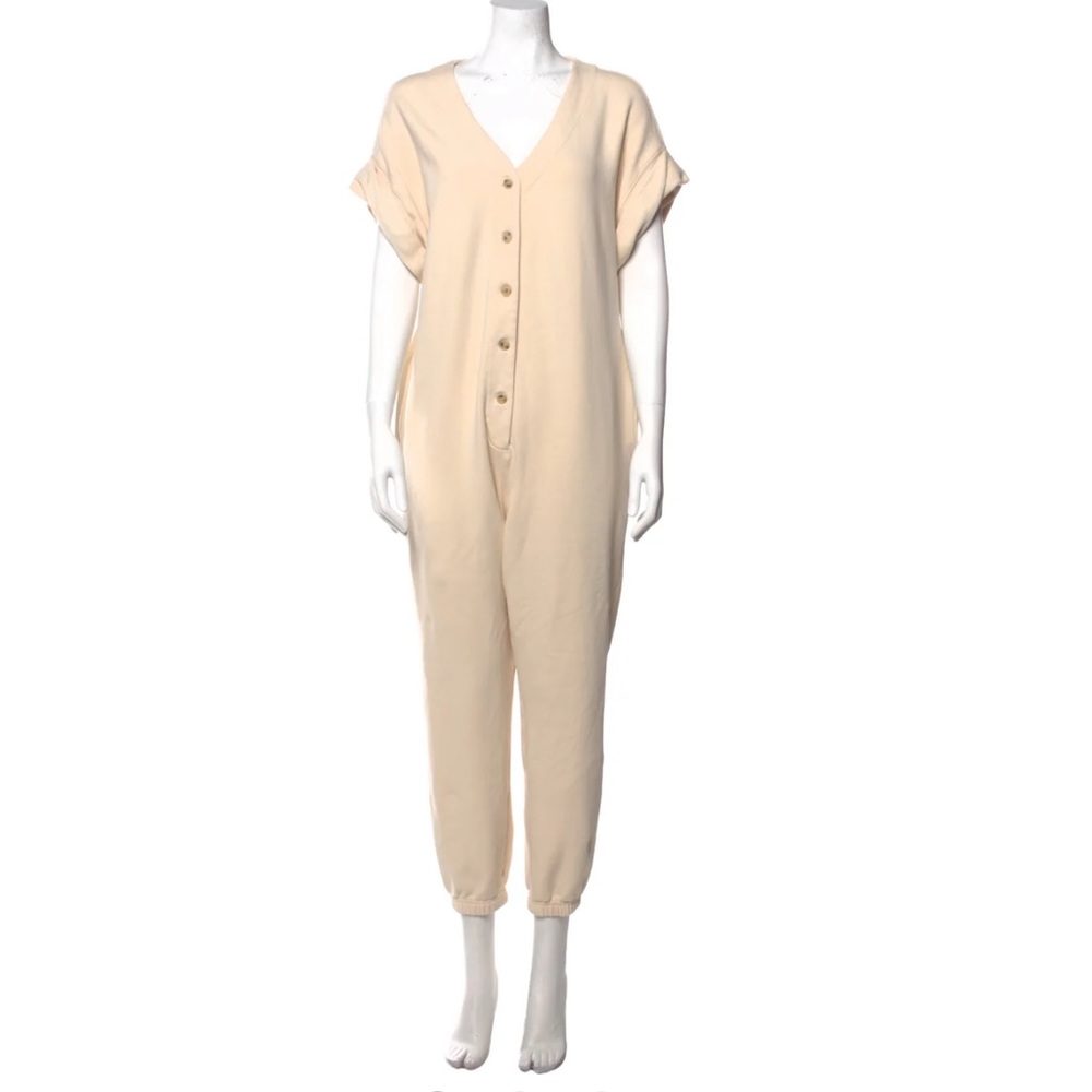 Mara Hoffman Neutral V-Neck Jumpsuit